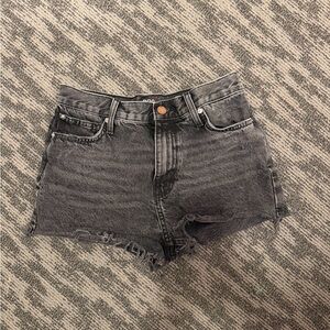 BDG High-Rise Black Washed Denim Shorts
